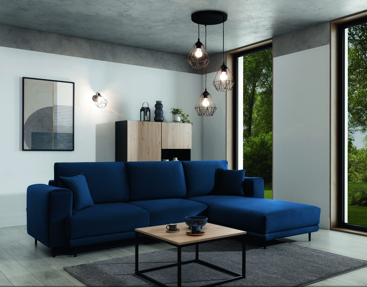 Lustra ELTAP, Bendinni, 44x110 cm, 3xE27, 15W, otel, negru - imagine 6